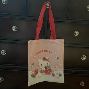 Hello Kitty Pink Tote Bag with Red Handles
